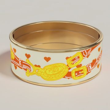 K10 HERMES Agata GP/Leather Bangle Black/Gold | eBay